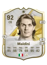 Paolo Maldini Icon 92 Overall Rating