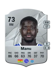 Braydon Manu Rare 73 Overall Rating