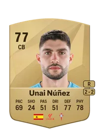 Unai Núñez Common 77 Overall Rating