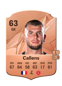 Thomas Callens Rare 63 Overall Rating