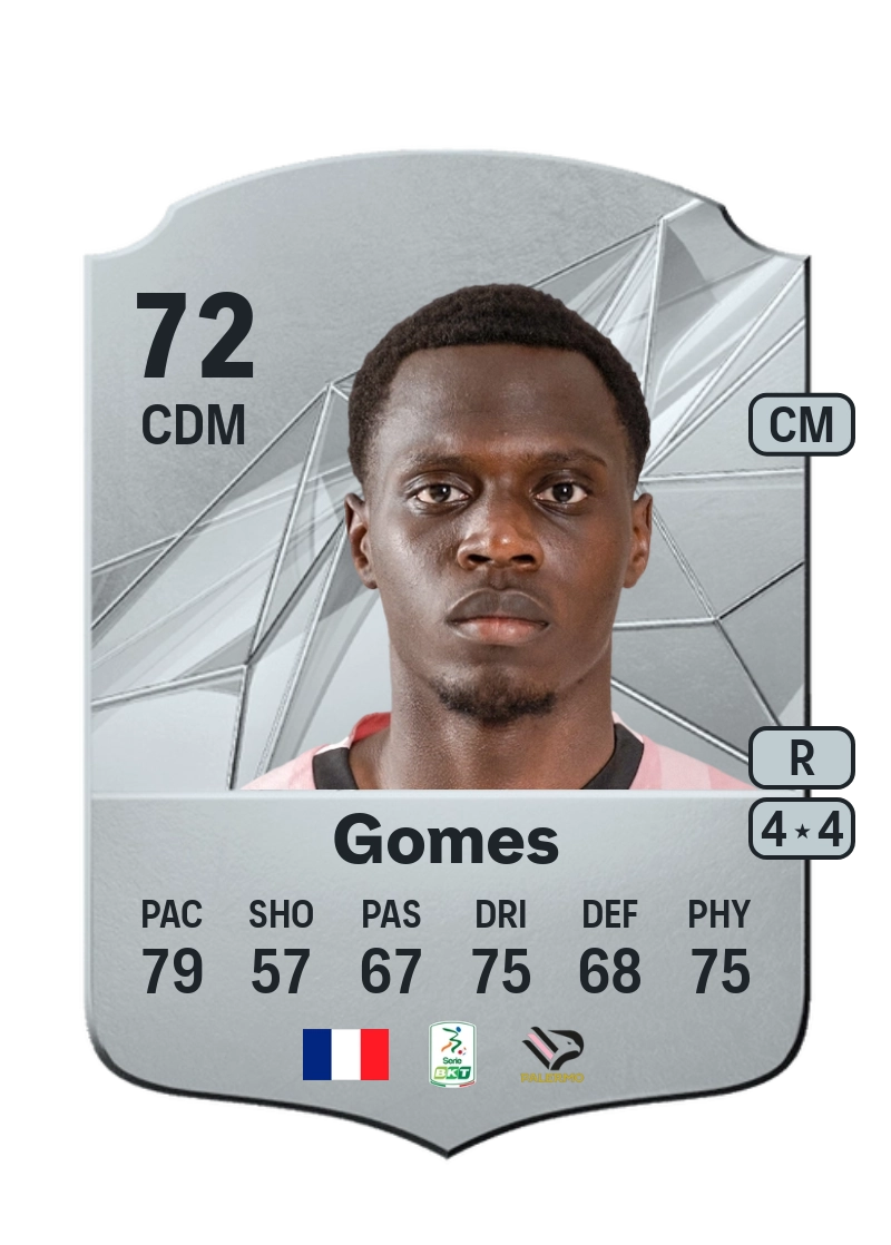 Claudio Gomes Rare 72 Overall Rating