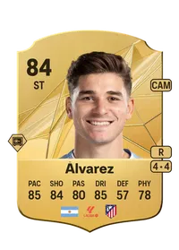 Julián Álvarez Rare 84 Overall Rating