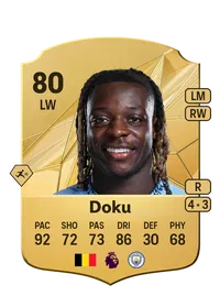 Jérémy Doku Rare 80 Overall Rating