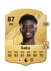 Bukayo Saka Rare 87 Overall Rating