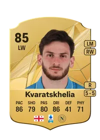 Khvicha Kvaratskhelia Rare 85 Overall Rating