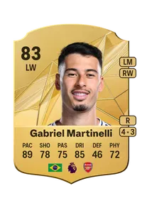 Gabriel Martinelli Rare 83 Overall Rating