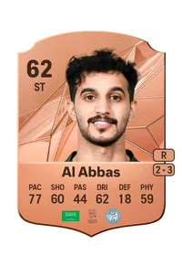 Saleh Al Abbas Rare 62 Overall Rating