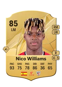 Nico Williams Rare 85 Overall Rating