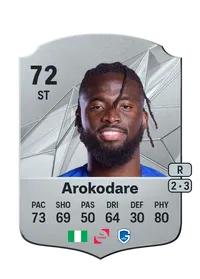 Toluwalase Arokodare Rare 72 Overall Rating