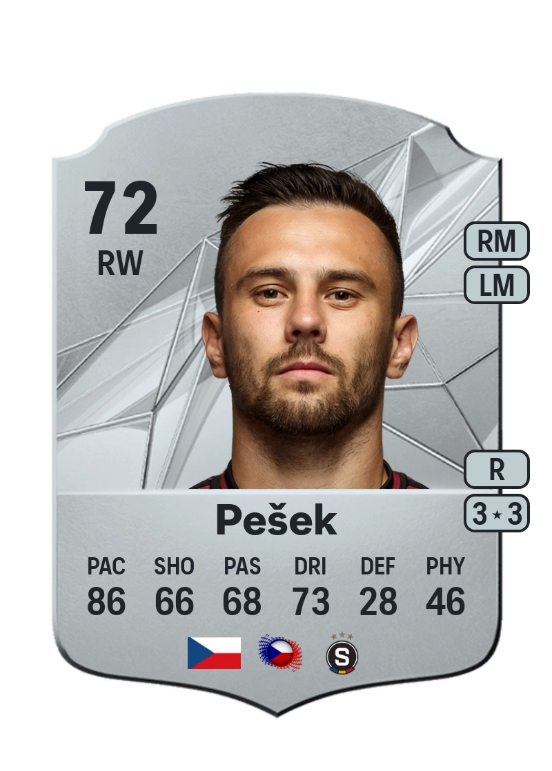 Jakub Pešek Rare 72 Overall Rating