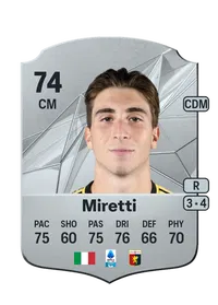 Fabio Miretti Rare 74 Overall Rating