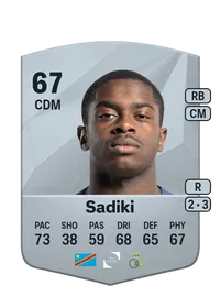 Noah Sadiki Common 67 Overall Rating