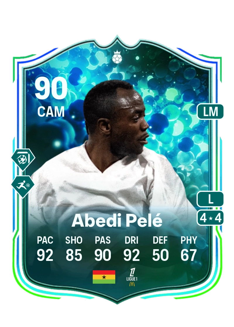 Abedi Pelé Grassroot Greats Hero 90 Overall Rating