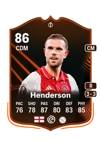 Jordan Henderson UEL Road to the Knockouts 86 Overall Rating