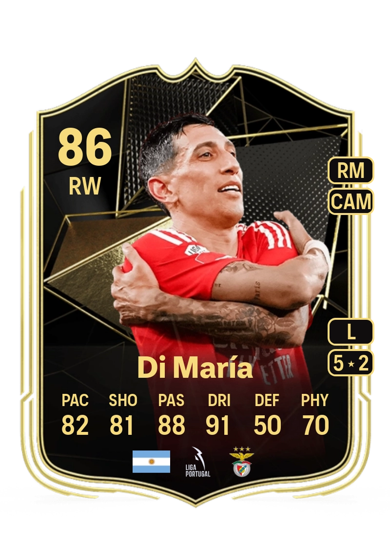 Ángel Di María Team of the Week 86 Overall Rating