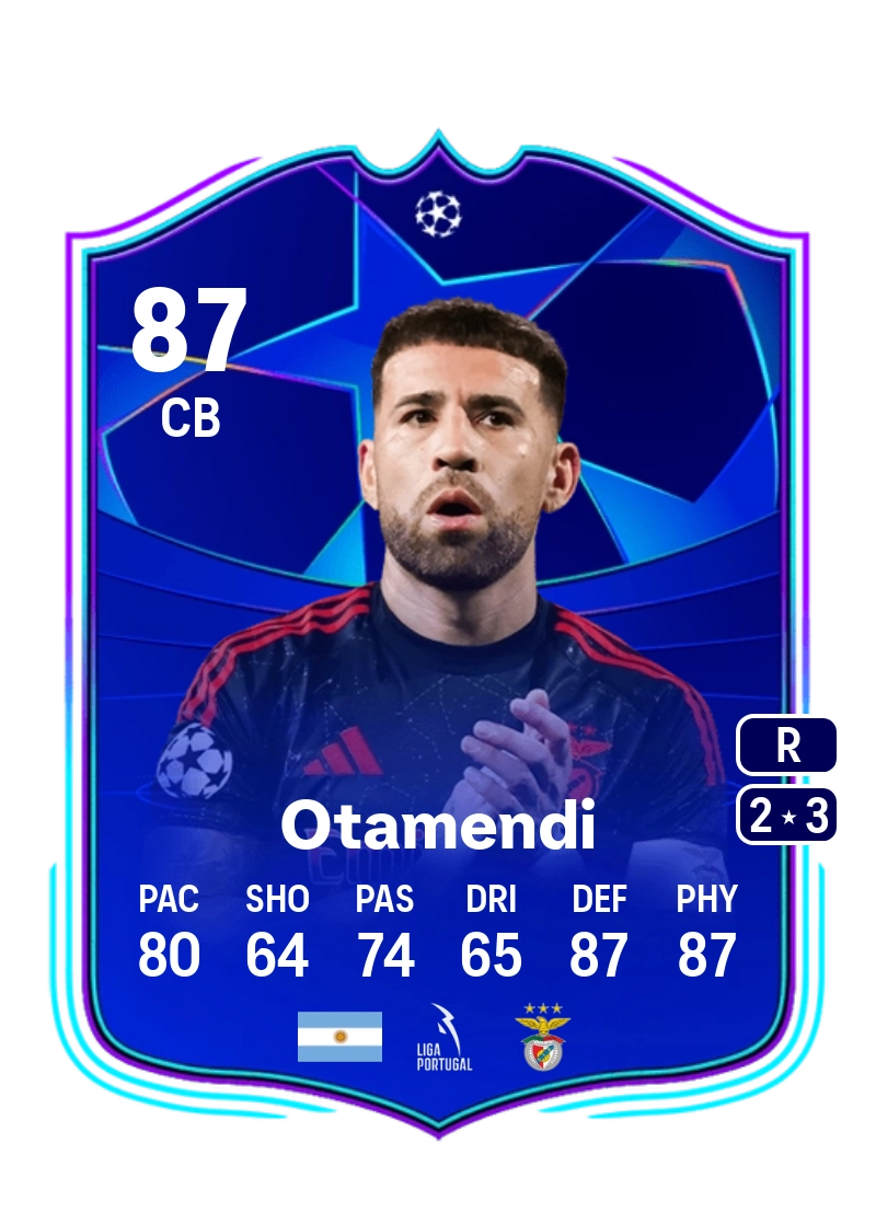 Nicolás Otamendi UCL Road to the Knockouts 87 Overall Rating