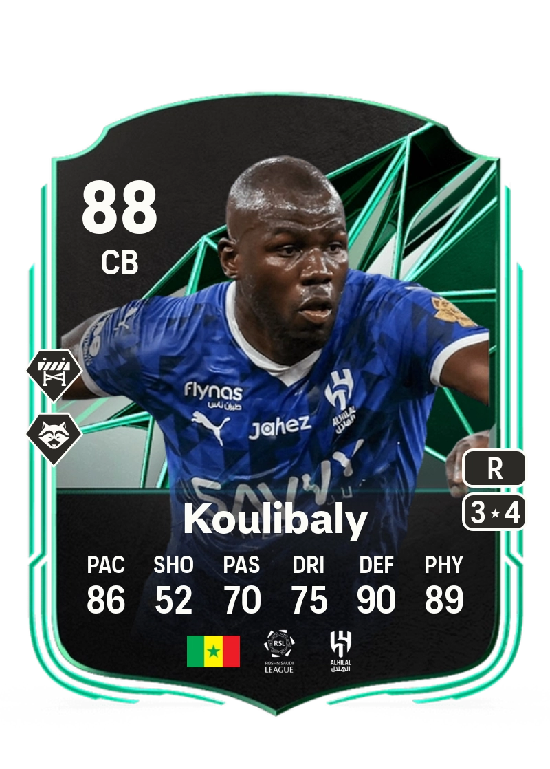 Kalidou Koulibaly SQUAD FOUNDATIONS 88 Overall Rating