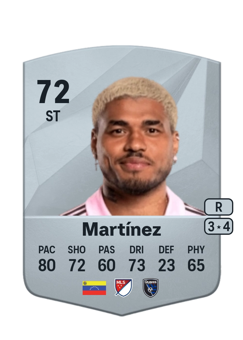 Josef Martínez Common 72 Overall Rating