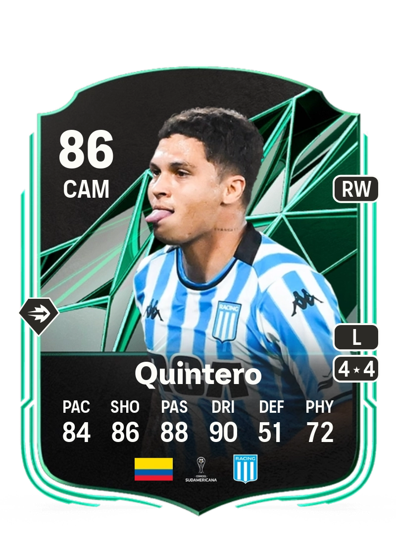 Juan Fernando Quintero SQUAD FOUNDATIONS 86 Overall Rating