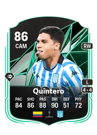 Juan Fernando Quintero SQUAD FOUNDATIONS 86 Overall Rating