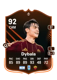 Paulo Dybala UEL Road to the Knockouts 92 Overall Rating