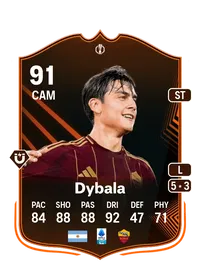 Paulo Dybala UEL Road to the Knockouts 91 Overall Rating