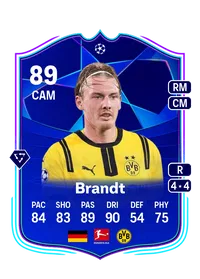 Julian Brandt UCL Road to the Knockouts 89 Overall Rating