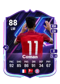 Kingsley Coman Flashback Player 88 Overall Rating