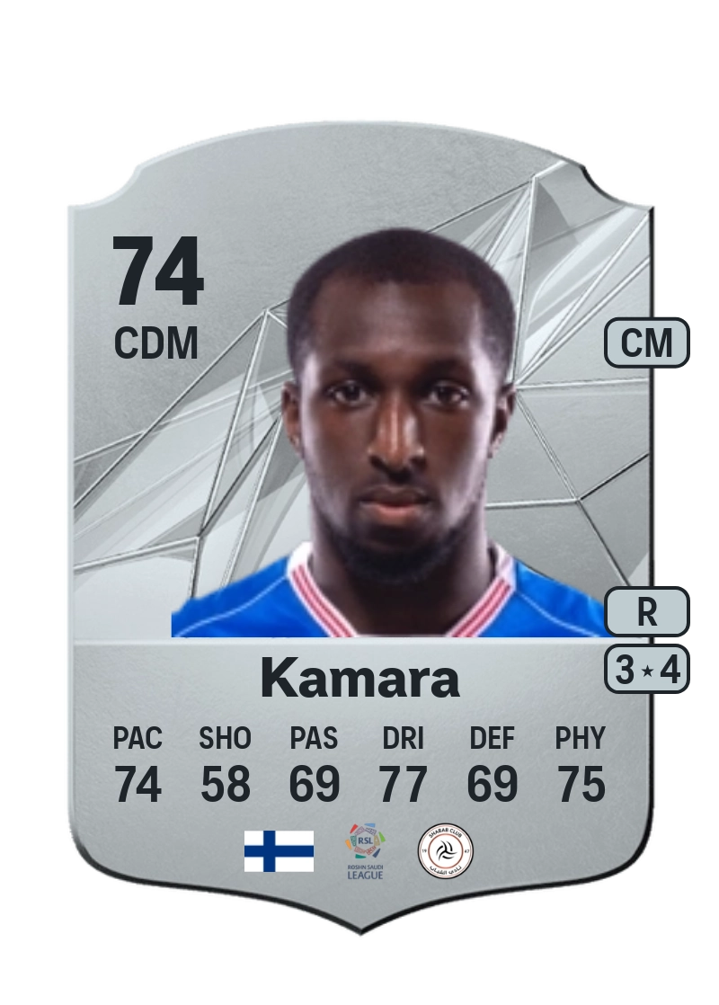 Glen Kamara Rare 74 Overall Rating