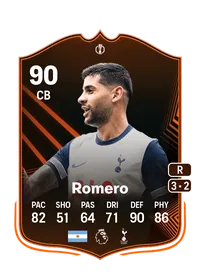 Cristian Romero UEL Road to the Knockouts 90 Overall Rating