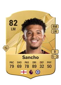 Jadon Sancho Rare 82 Overall Rating