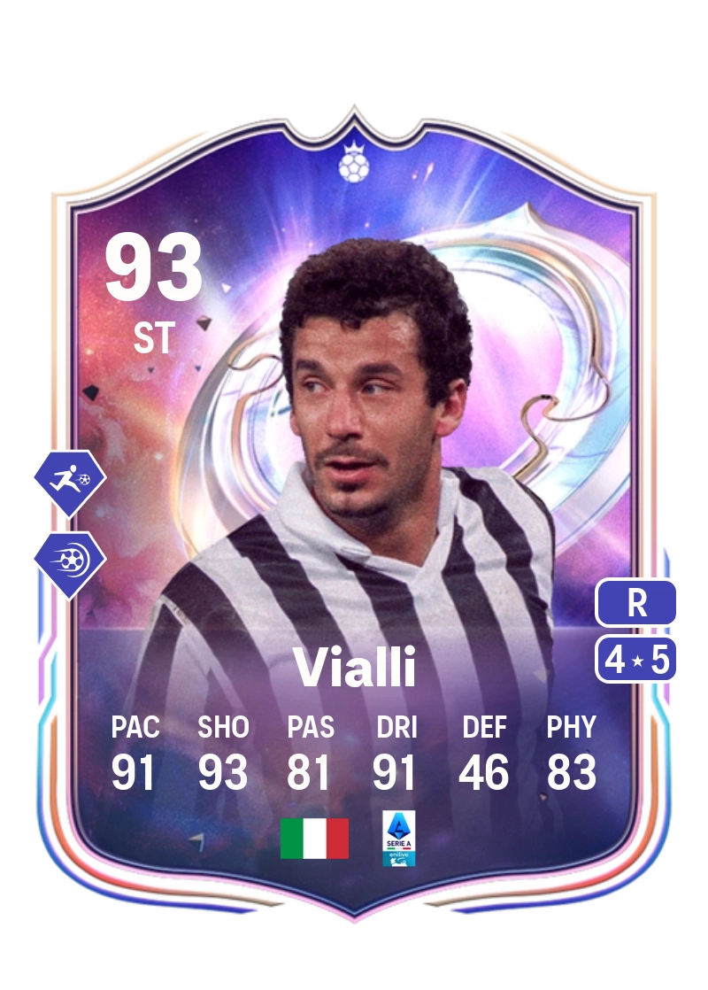 Gianluca Vialli Fantasy FC Hero 93 Overall Rating