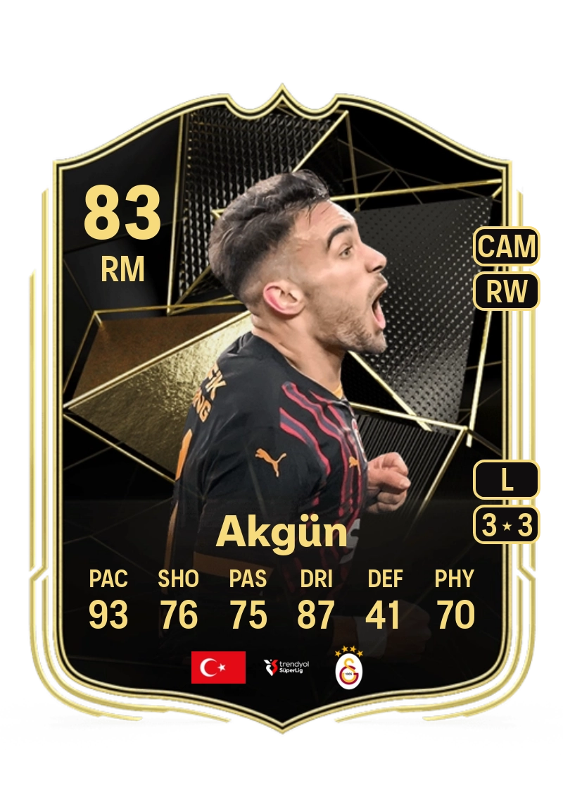 Yunus Akgün Team of the Week 83 Overall Rating