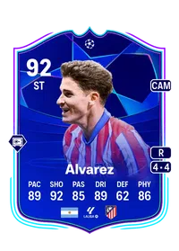 Julián Álvarez UCL Road to the Knockouts 92 Overall Rating