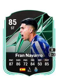 Fran Navarro SQUAD FOUNDATIONS 85 Overall Rating