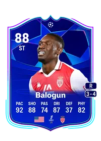 Folarin Balogun UCL Road to the Knockouts 88 Overall Rating