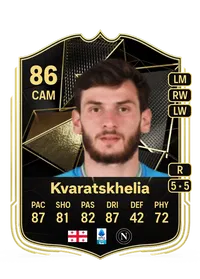 Khvicha Kvaratskhelia Team of the Week 86 Overall Rating