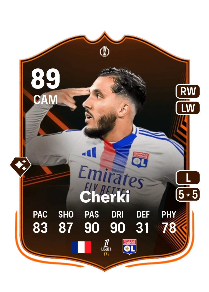 Rayan Cherki UEL Road to the Knockouts 89 Overall Rating