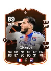 Rayan Cherki UEL Road to the Knockouts 89 Overall Rating