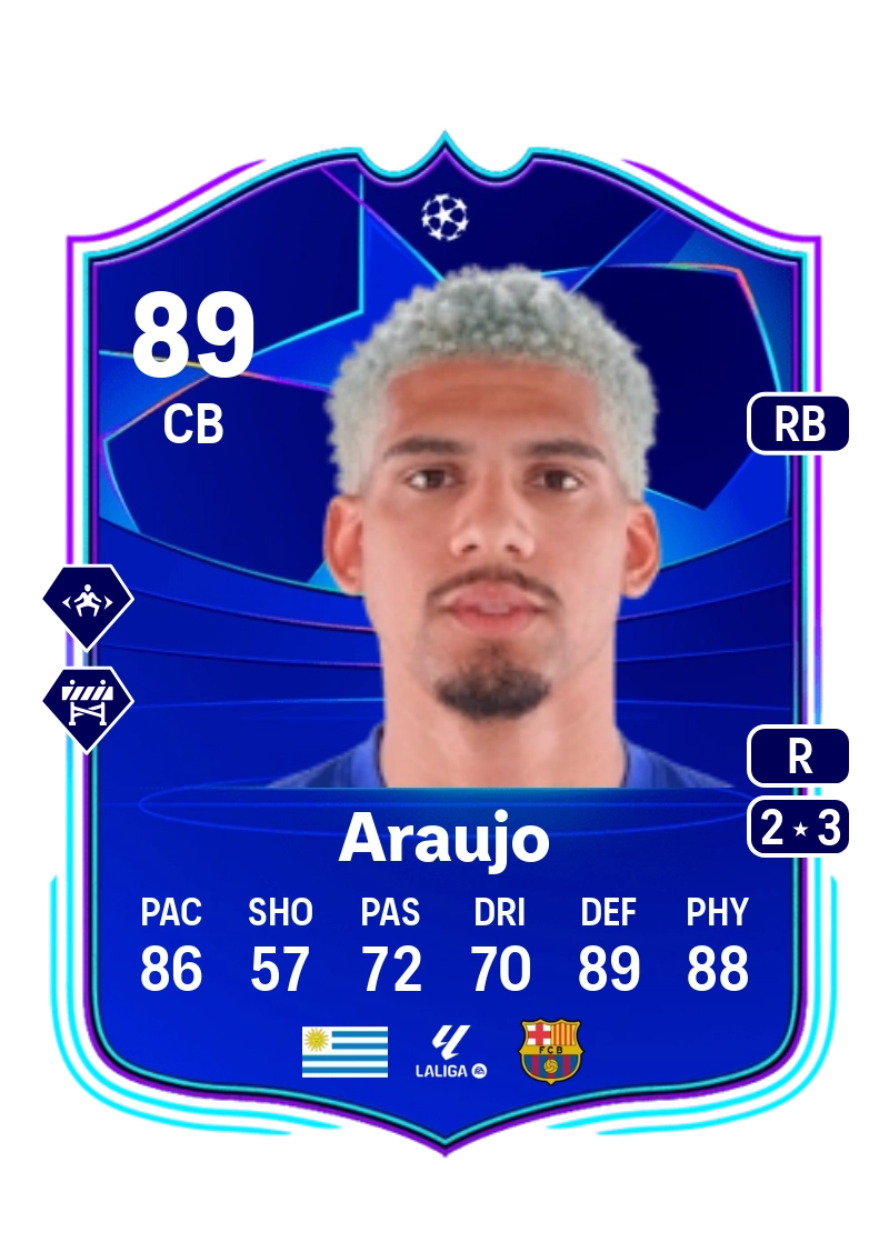 Ronald Araujo UCL Road to the Knockouts 89 Overall Rating