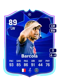 Bradley Barcola UCL Road to the Knockouts 89 Overall Rating