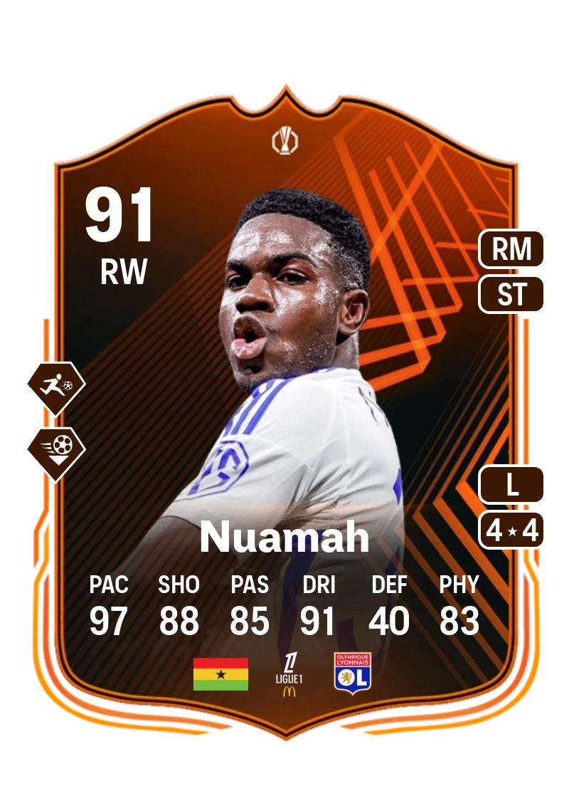 Ernest Nuamah UEFA Europa League RTTF 91 Overall Rating