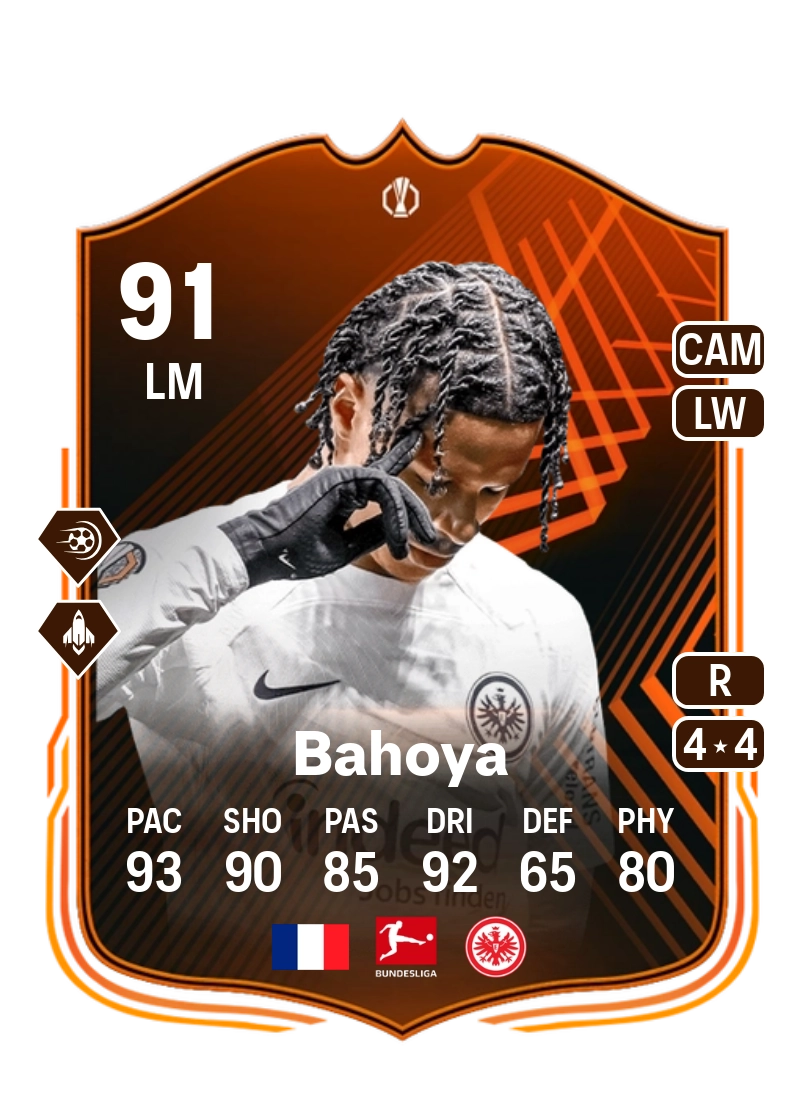 Jean-Mattéo Bahoya UEFA Europa League RTTF 91 Overall Rating