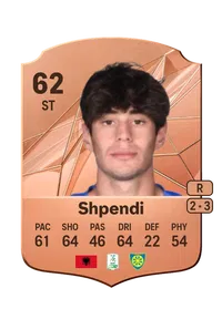 Stiven Shpendi Rare 62 Overall Rating