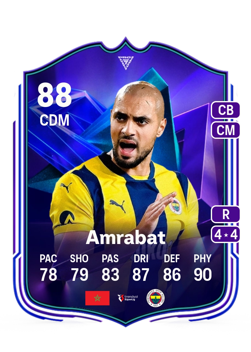 Sofyan Amrabat FC Pro Live 88 Overall Rating