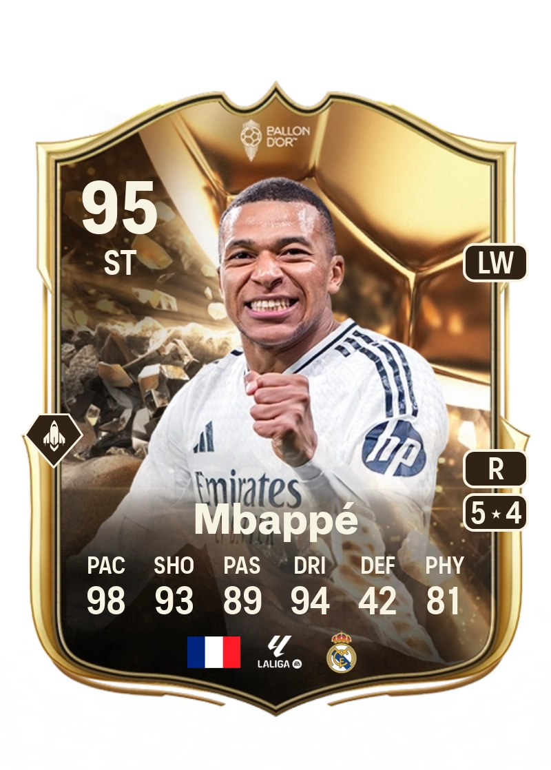 Kylian Mbappé Ballon d'Or 95 Overall Rating