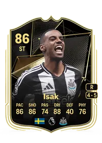 Alexander Isak Team of the Week 86 Overall Rating