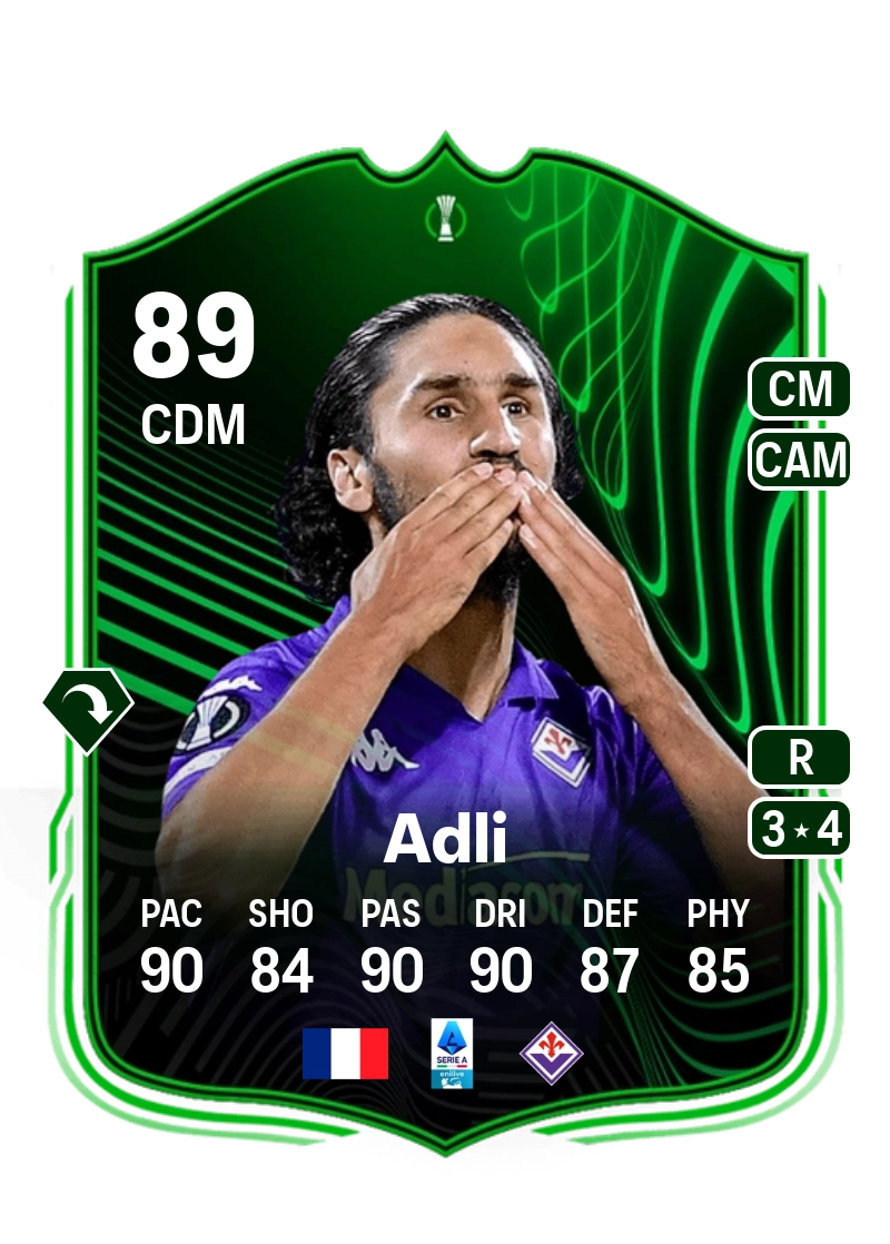 Yacine Adli UEFA Conference League RTTF 89 Overall Rating