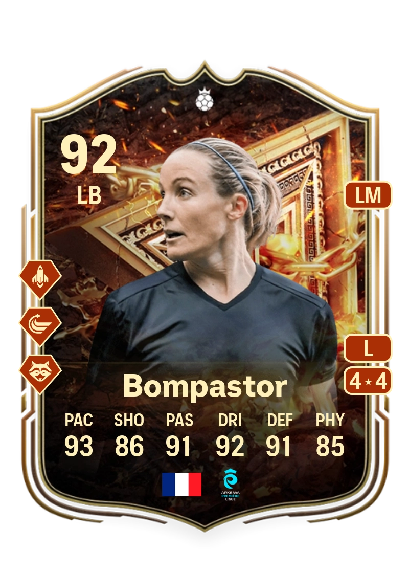 Sonia Bompastor FUT Immortals Hero 92 Overall Rating