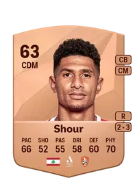 Walid Shour Common 63 Overall Rating